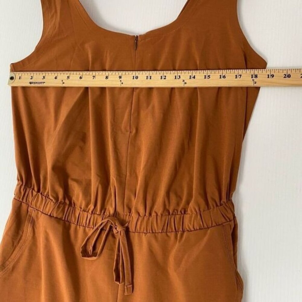 Prana Railway Sleeveless Jumpsuit Women Size M Clay Color Stretch.Pockets,NEW - Picture 3 of 13